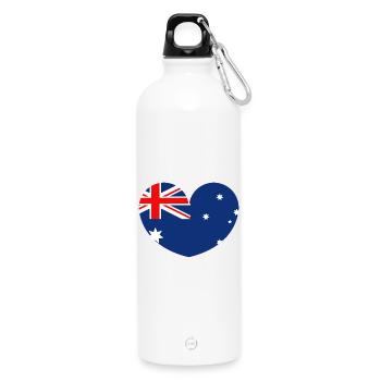 Drapeau australien avec cœur - Gourde en inox avec mousqueton 750 ml - blanc - Devant