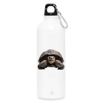 Tortue – calme, force, constance - Gourde en inox avec mousqueton 750 ml - blanc - Devant