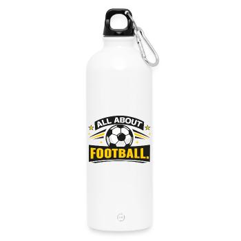 All_about_football - Trinkflasche mit Karabiner 750 ml - Weiß - Vorne