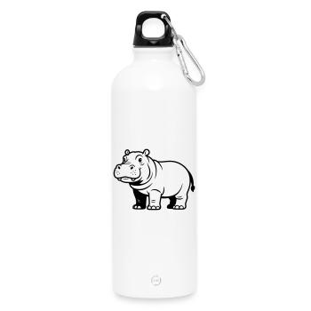 Nilpferd - Trinkflasche mit Karabiner 750 ml - Weiß - Vorne