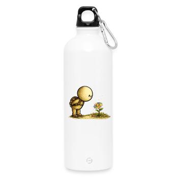 The Little Thought | Discover the beauty - Water Bottle with carabiner 750 ml - white - Front