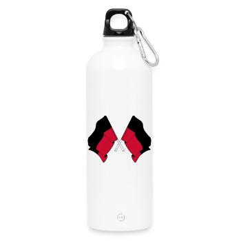 Drapeaux croisés de Nimègue - Gourde en inox avec mousqueton 750 ml - blanc - Devant