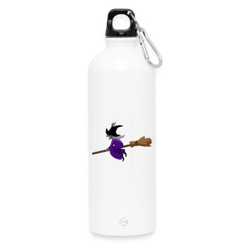 La sorcière vole sur le balai - Gourde en inox avec mousqueton 750 ml - blanc - Devant