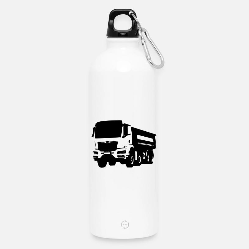 Trucker Life Chauffeur de camion - Gourde en inox avec mousqueton 750 ml - blanc
