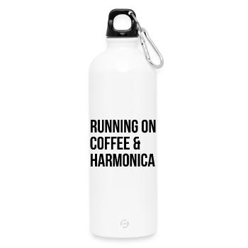 harmonica - Gourde en inox avec mousqueton 750 ml - blanc - Devant