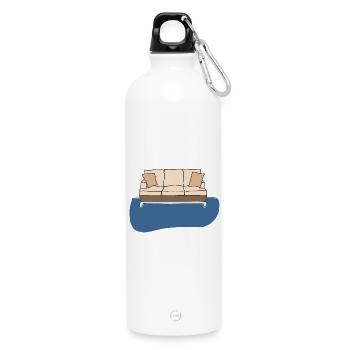 Sofa, bunte Grafik - Trinkflasche mit Karabiner 750 ml - Weiß - Vorne