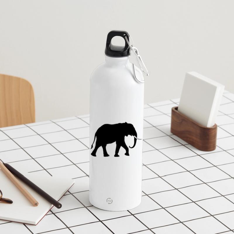 Geometric Solar Eclipse Abstract Print Water Bottle with carabiner 750 ml
