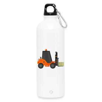 Chariot élévateur - Gourde en inox avec mousqueton 750 ml - blanc - Devant