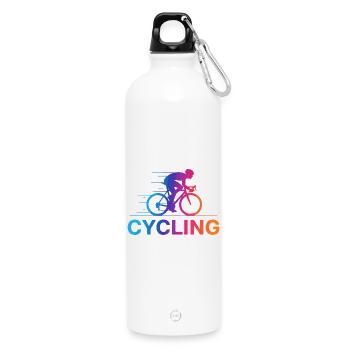 Vibrant Cycling Gradient - Water Bottle with carabiner 750 ml - white - Front