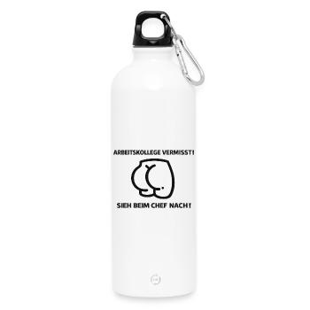 Collègue de travail - Gourde en inox avec mousqueton 750 ml - blanc - Devant