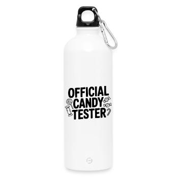 Official Candy Tester - Water Bottle with carabiner 750 ml - white - Front
