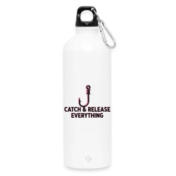 Catch & Release Everything - Water Bottle with carabiner 750 ml - white - Front