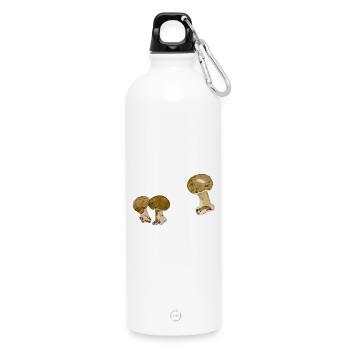 Aquarell Pilzduo - Trinkflasche mit Karabiner 750 ml - Weiß - Vorne
