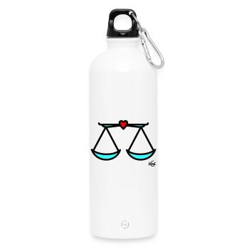 Large scale - Water Bottle with carabiner 750 ml - white - Front