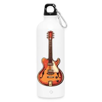Vintage E-Gitarre Illustration - Trinkflasche mit Karabiner 750 ml - Weiß - Vorne