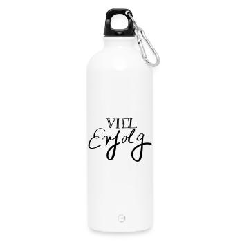 Viel Erfolg - Trinkflasche mit Karabiner 750 ml - Weiß - Vorne