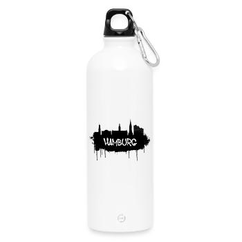 Hamburg Graffiti Skyline - Gourde en inox avec mousqueton 750 ml - blanc - Devant