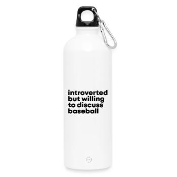Baseball - Trinkflasche mit Karabiner 750 ml - Weiß - Vorne