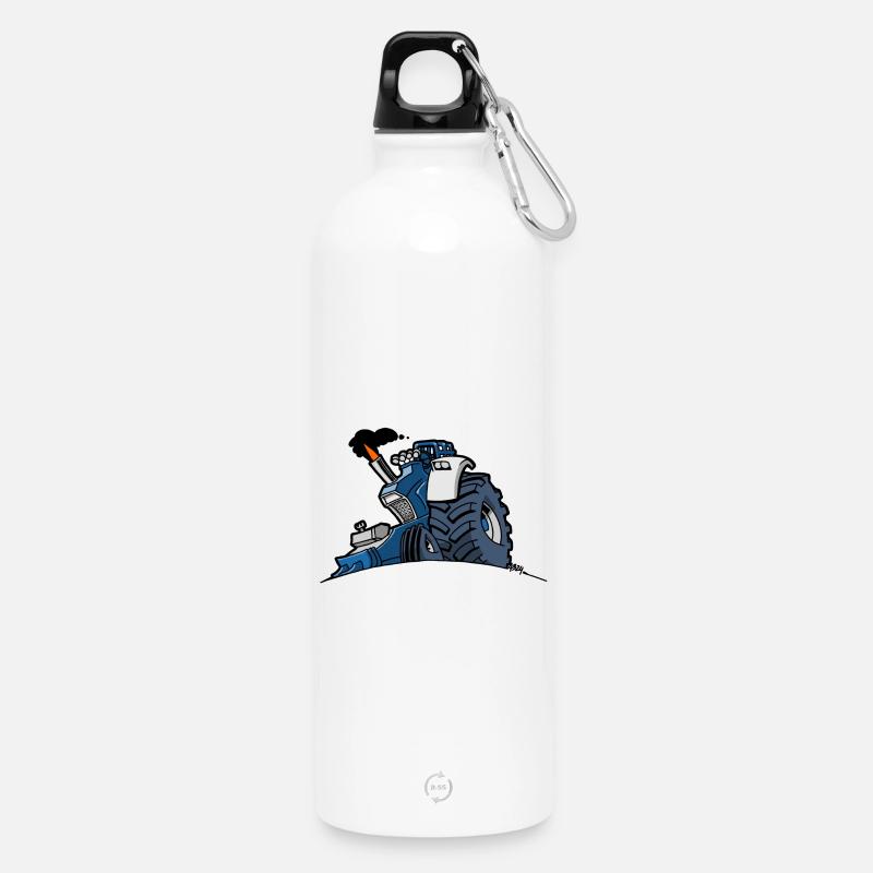 1293 DRAWSMALL BLAU - Trinkflasche mit Karabiner 750 ml - Weiß