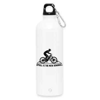 Silhouette minimaliste sur les collines - Gourde en inox avec mousqueton 750 ml - blanc - Devant