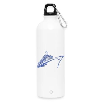 Bateau de croisière Navire de croisière Luxe - Gourde en inox avec mousqueton 750 ml - blanc - Devant