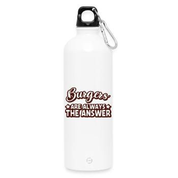 Burger Love Graphic - Water Bottle with carabiner 750 ml - white - Front