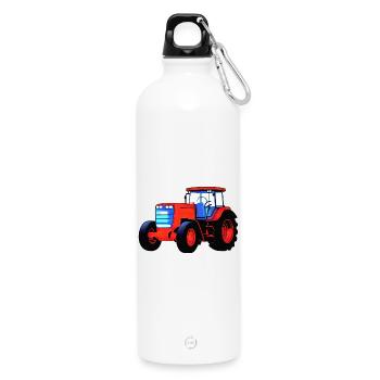 Tracteur - Gourde en inox avec mousqueton 750 ml - blanc - Devant