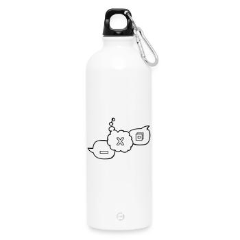 Computer speech bubbles - Water Bottle with carabiner 750 ml - white - Front
