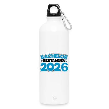 Bachelor 2026 Graduation Graduation - Water Bottle with carabiner 750 ml - white - Front