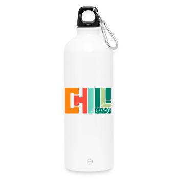 Chill Stay: Geometrische Retro-Palette - Trinkflasche mit Karabiner 750 ml - Weiß - Vorne