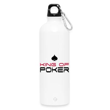 poker - Water Bottle with carabiner 750 ml - white - Front