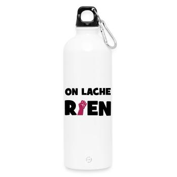 On lâche rien ! - Gourde en inox avec mousqueton 750 ml - blanc - Devant