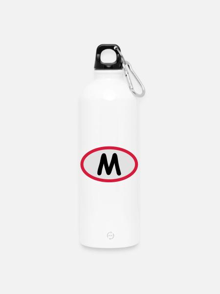 M - Enough 's enough - Water Bottle with carabiner 750 ml - white