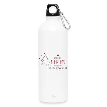 Weihnachten - Trinkflasche mit Karabiner 750 ml - Weiß - Vorne