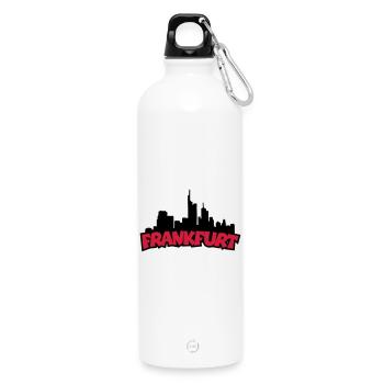 Frankfurt Skyline (Black / Red) - Water Bottle with carabiner 750 ml - white - Front
