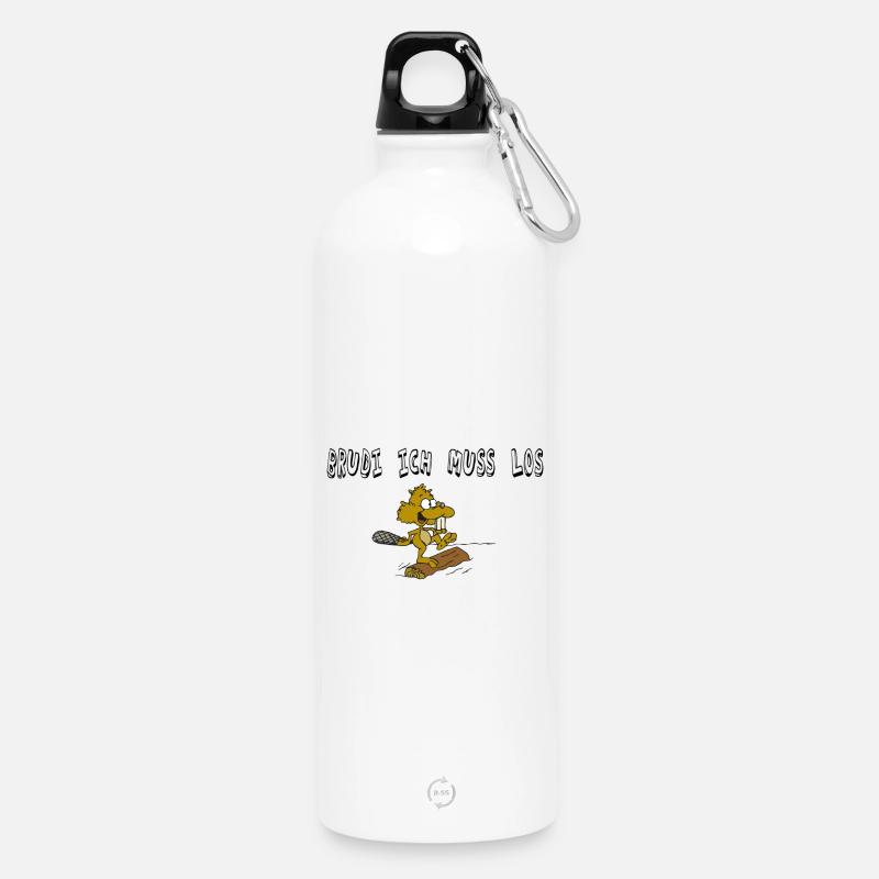 Bieber - Trinkflasche mit Karabiner 750 ml - Weiß