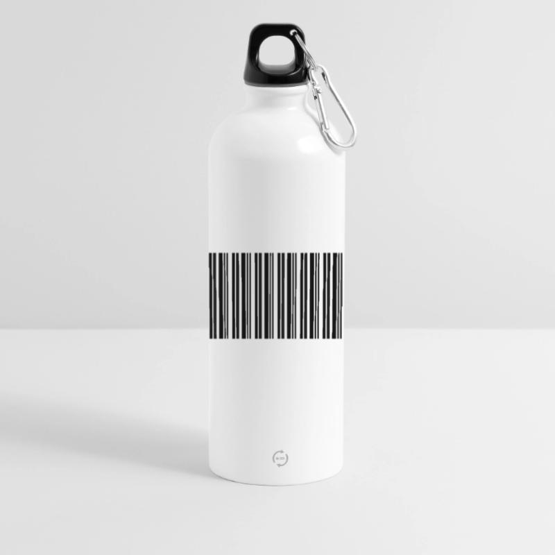 Barcode Strichcode Nerd IT Technik Design Trinkflasche mit Karabiner 750 ml