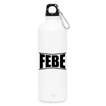 Febe T-Shirt T-Shirt Geschenkidee - Trinkflasche mit Karabiner 750 ml - Weiß - Vorne