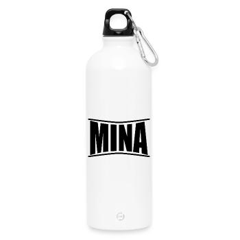 T-Shirt-Name Mina T-Shirt-Geschenkidee - Trinkflasche mit Karabiner 750 ml - Weiß - Vorne