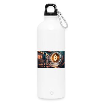 Bitcoin monnaie astronaute - Gourde en inox avec mousqueton 750 ml - blanc - Devant