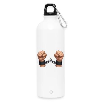 BE FREE - freedom & rights - Gourde en inox avec mousqueton 750 ml - blanc - Devant