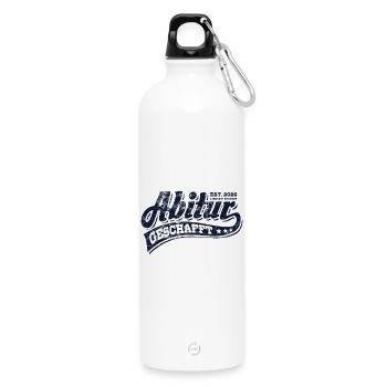 Abi Est 2026 - Abitur - Geschenk - Trinkflasche mit Karabiner 750 ml - Weiß - Vorne