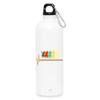 Sumoringer Herzschlag Retro Japanische Kampfkunst - Trinkflasche mit Karabiner 750 ml - Weiß - Vorne