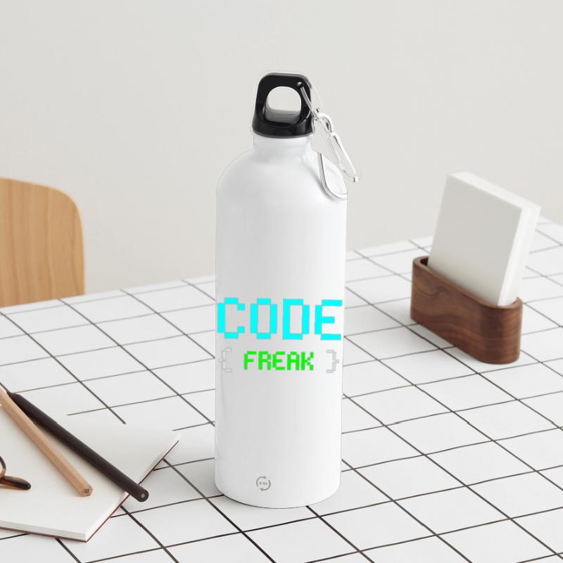 Pixel Code Freak Neon Tee Trinkflasche mit Karabiner 750 ml