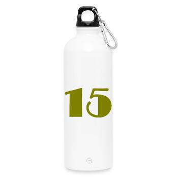 15. 15 ANS. 15e ANNIVERSAIRE. ANNIVERSAIRE 15 ANS. - Gourde en inox avec mousqueton 750 ml - blanc - Devant