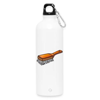 Brosh | Bürste | Haarbürste - Trinkflasche mit Karabiner 750 ml - Weiß - Vorne