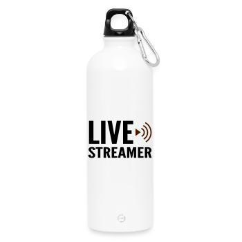 Streamer Live-Streamer - Trinkflasche mit Karabiner 750 ml - Weiß - Vorne