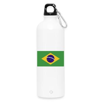 Drapeau national du Brésil - Gourde en inox avec mousqueton 750 ml - blanc - Devant
