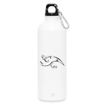 Décoration en filigrane à gauche - Gourde en inox avec mousqueton 750 ml - blanc - Devant