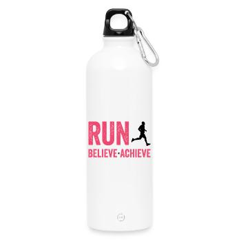 Marathon - Courir. Croire. Accomplir. - Gourde en inox avec mousqueton 750 ml - blanc - Devant